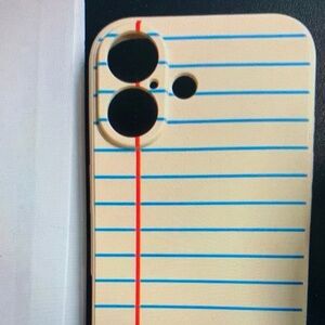 SHEIN Cream and Blue Notebook Style Phone Case